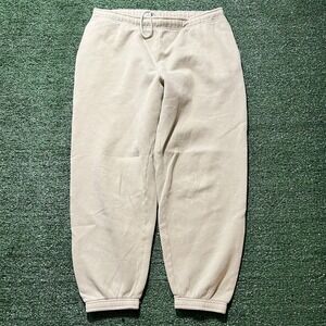 Tna Sweatpants Womens Large Beige Cozy Fleece Mega Joggers Drawstring Cuffed